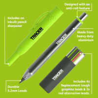 Tracer - Aluminium Baustellen - Bleistift mit Ersatzminen - Magazin (ATPK1-PRO)