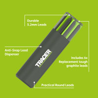 Tracer - Ersatzminen 5,6mm Graphite für Baustellen - Stift 6 Stück im Holster (ATPL1)
