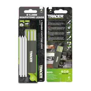 Tracer - Ersatzminen 5,6mm Weiß Speckstein für Baustellen - Stift 6 Stück im Holster (ALPS1)