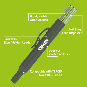 Tracer - Ersatzminen für Tiefloch - Marker 2,8mm 6 Stück reflektierend für Schweißer (ALPW1)