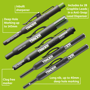 Tracer - Tiefloch - Baustellen Marker Set mit Etui (AMK5)