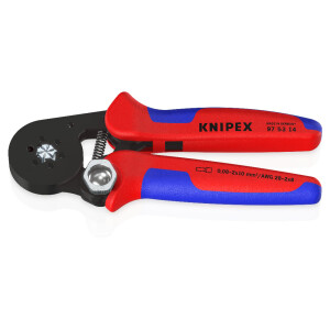Knipex - Selbstest.Crimpzange f.Aderendhülsen brüniert, mit Mehrkomponenten-Hüllen 180 mm (97 53 14 SB)