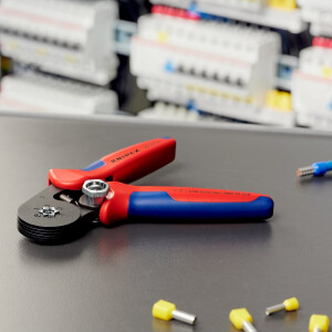 Knipex - Selbstest.Crimpzange f.Aderendhülsen brüniert, mit Mehrkomponenten-Hüllen 180 mm (97 53 14 SB)