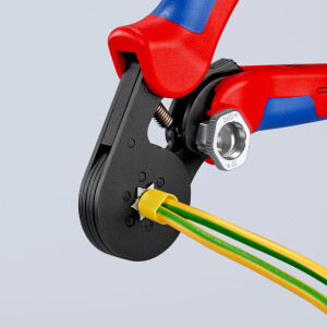 Knipex - Selbstest.Crimpzange f.Aderendhülsen brüniert, mit Mehrkomponenten-Hüllen 180 mm (97 53 14 SB)