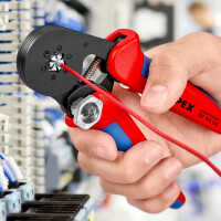Knipex - Selbstest.Crimpzange f.Aderendhülsen brüniert, mit Mehrkomponenten-Hüllen 180 mm (97 53 14 SB)