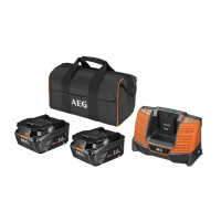 AEG - 18V Akku Starterset 2x 5Ah PRO HD Akku, Lader & Tasche (SETLL1850SHD) (4935478945)