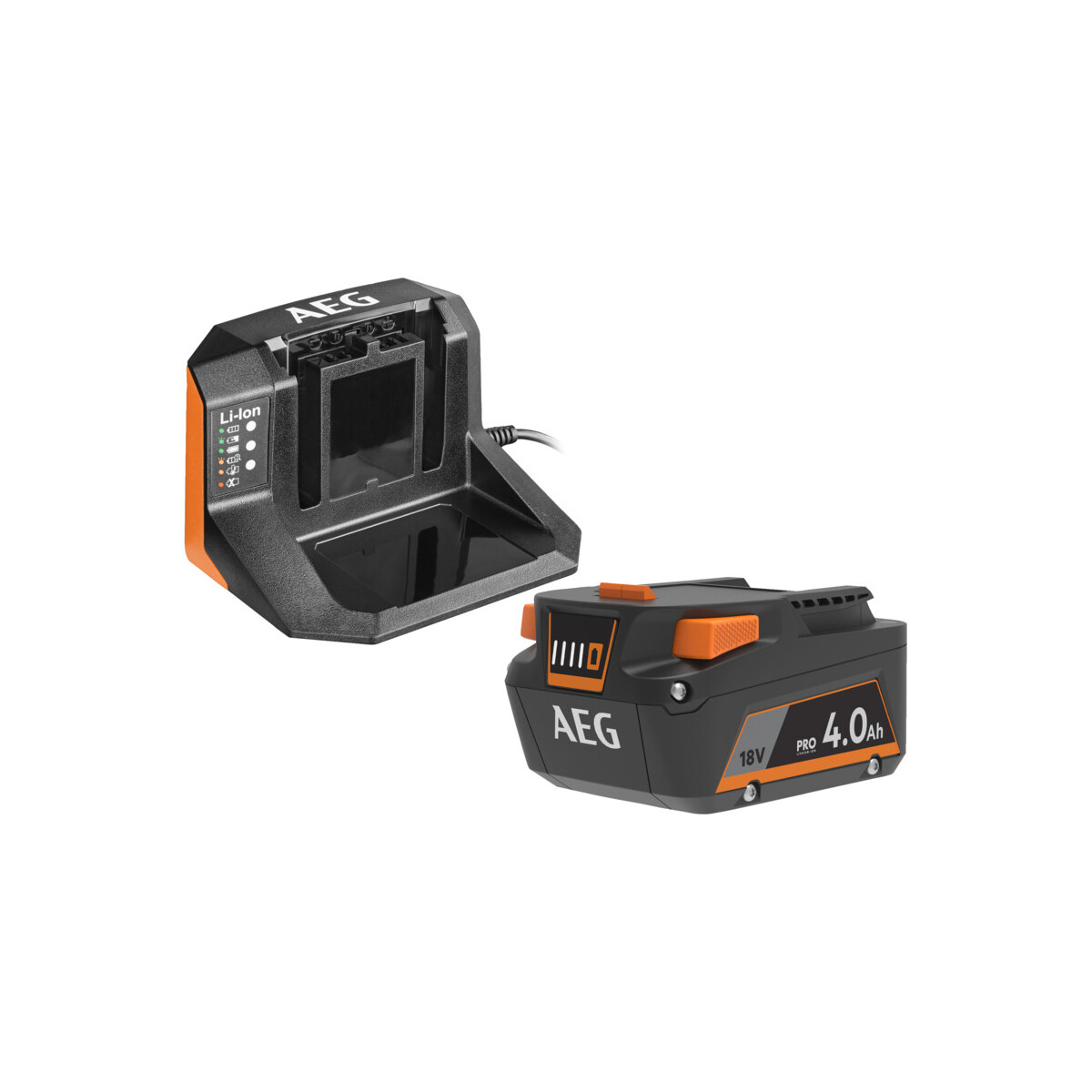 AEG SETL 1840S Akku- Und Ladegerät-Set – 18 V, 4,0 Ah, PRO Lithium-Ionen (Verpackung Beschädigt)
