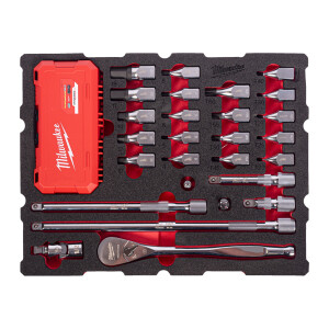Milwaukee - Ratschen-u.Schlüssel-Einlage 70-tlg.PACK...
