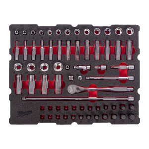 Milwaukee - Ratschen-u.Schlüssel-Einlage 70-tlg.PACK...
