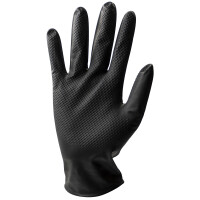 STRONGHAND - Einmalhandschuhe Nitril schwarz Diamantmuster 50St. (0422)