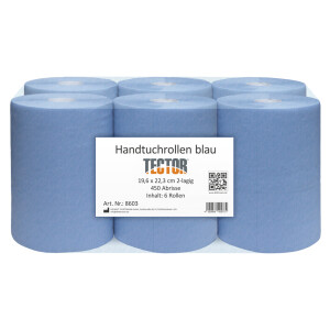 TECTOR - Papier Handtuchrolle 2-lagig 450Blatt / Rolle...