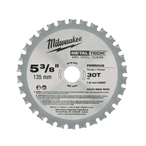 Milwaukee - KREISSäGEBLATT 135x20x1.6x30-1pc METALL...