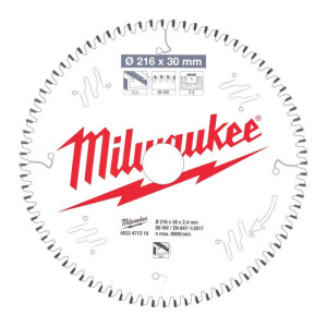 Milwaukee - Kreissägeblatt 216/30 mm 80Z Alu...
