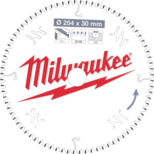 Milwaukee - Kreissägeblatt 254/30mm 80Z Holz/Alu...