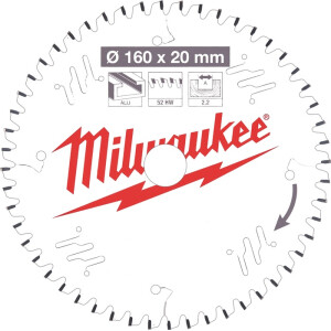 Milwaukee - KREISSÄGEBLATT 160/20MM Z52 HOLZ+ALU (4932471292)
