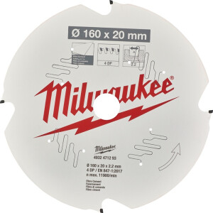 Milwaukee - Kreissägeblatt 160/20mm 4Z Diamant...