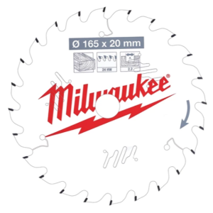 Milwaukee - Kreissägeblatt 165/20 mm 24Z Holz...
