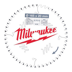 Milwaukee - Kreissägeblatt 165/20 mm 48Z Holz...