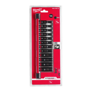 Milwaukee - Schlagnuss-Set 1/4"lang(12tlg.)SHOCKWAVE...