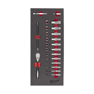 Milwaukee - 1/4" Ratschen+Nüsse Einlage 28-tlg....