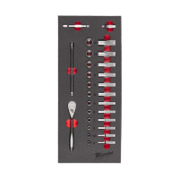 Milwaukee - 1/4" Ratschen+Nüsse Einlage 28-tlg. (4932479824)