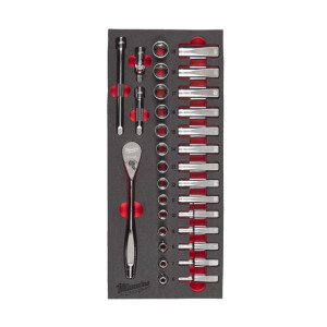 Milwaukee - 3/8" Ratschen+Nüsse Einlage 32-tlg....
